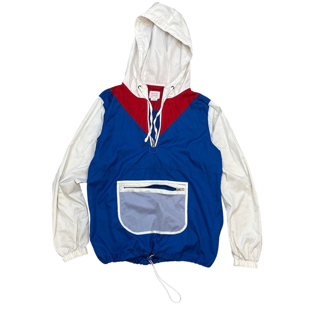 Empyre lightweight windbreaker color block red white blue Medium mesh pouch